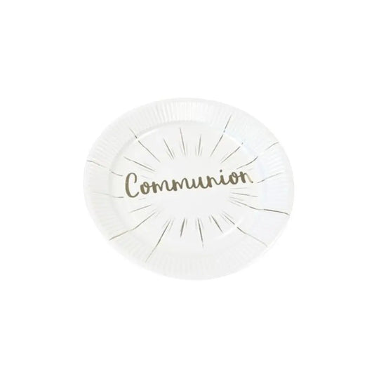 6 Assiettes en Carton D18.5cm - "Communion" Argent