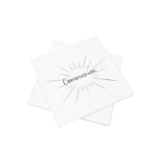 20 Serviettes en Papier 33x33cm - "Communion" Argent