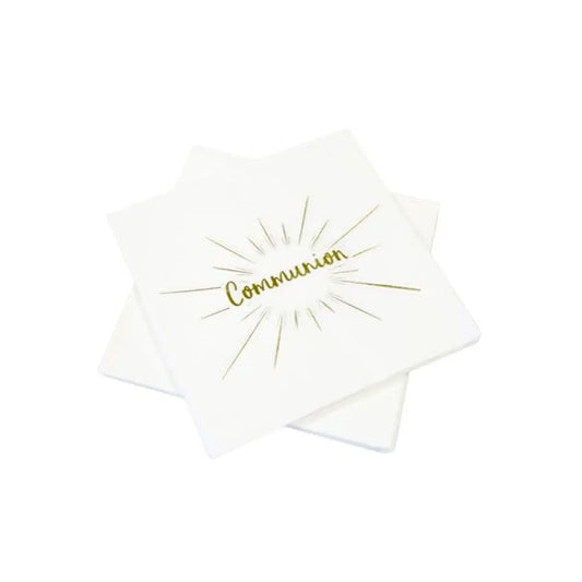 20 Serviettes en Papier 33x33cm - "Communion" Or