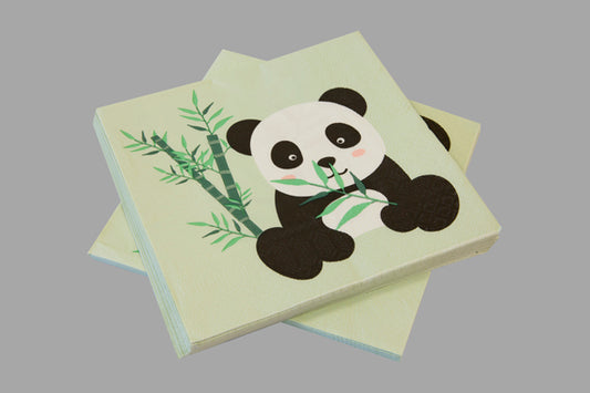 SERVIETTE PAPIER PANDA 33cm x 33cm (x 20)