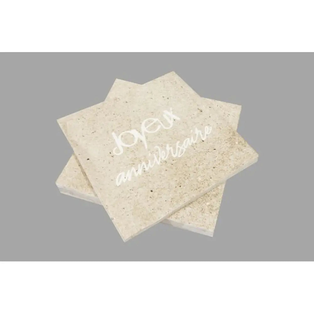 20 Serviettes en Papier 33cm - Kraft Joyeux Anniversaire