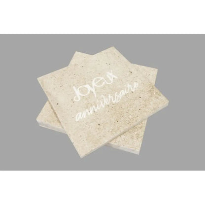 20 Serviettes en Papier 33cm - Kraft Joyeux Anniversaire