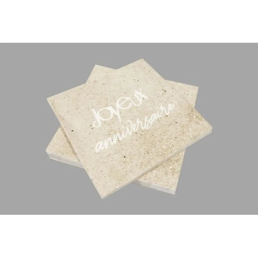 20 Serviettes en Papier 33cm - Kraft Joyeux Anniversaire