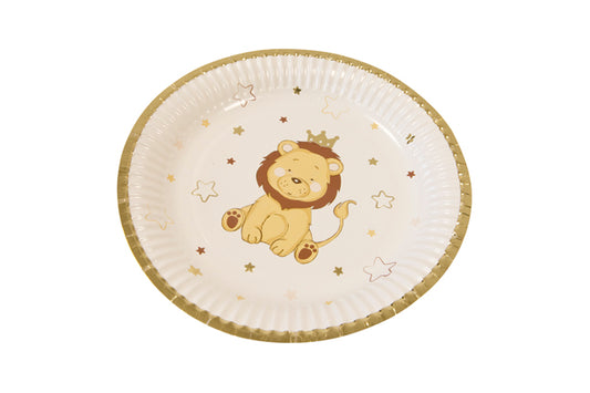 ASSIETTE EN CARTON PM LION COURONNE 18cm - 300gr (x 6)