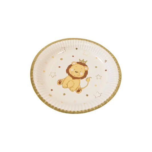 6 Assiettes en Carton D18cm - Lion