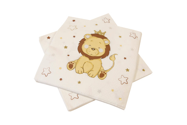 SERVIETTE EN PAPIER LION COURONNE 33cm x 33cm (x 20)