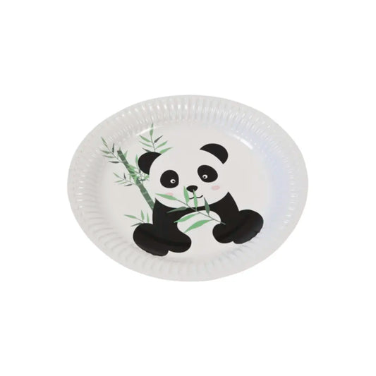 6 Assiettes en Carton D18cm - Panda