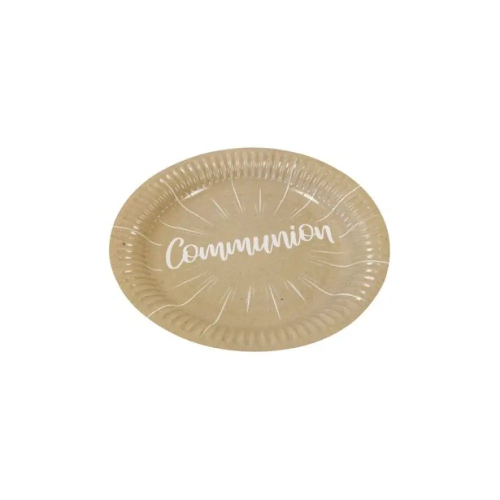 6 Assiettes en Carton D18.5cm - "Communion" Kraft