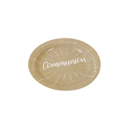 6 Assiettes en Carton D18.5cm - "Communion" Kraft