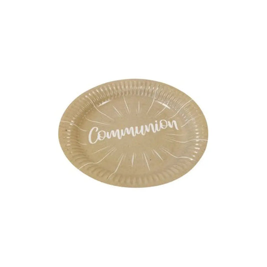 6 Assiettes en Carton D18.5cm - "Communion" Kraft