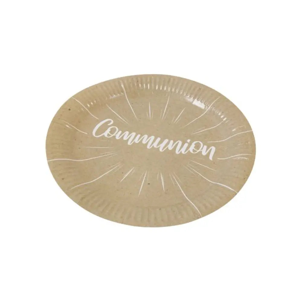 6 Assiettes en Carton D23cm - "Communion" Kraft