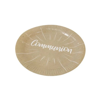 6 Assiettes en Carton D23cm - "Communion" Kraft