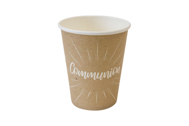 Gobelet en carton "Communion" effet kraft impression blanche