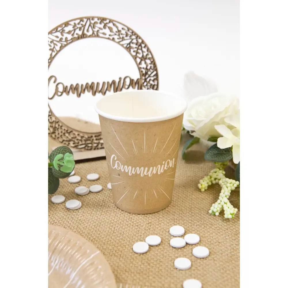 6 Gobelets en Carton 25cl - "Communion" Kraft