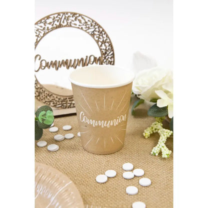 6 Gobelets en Carton 25cl - "Communion" Kraft