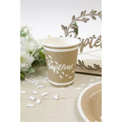 6 Gobelet en Carton 25cl - "Baptême"