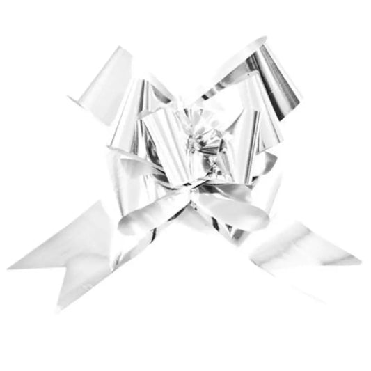 2 Nœuds à Tirer - Forme Papillon - Argent Métallisé