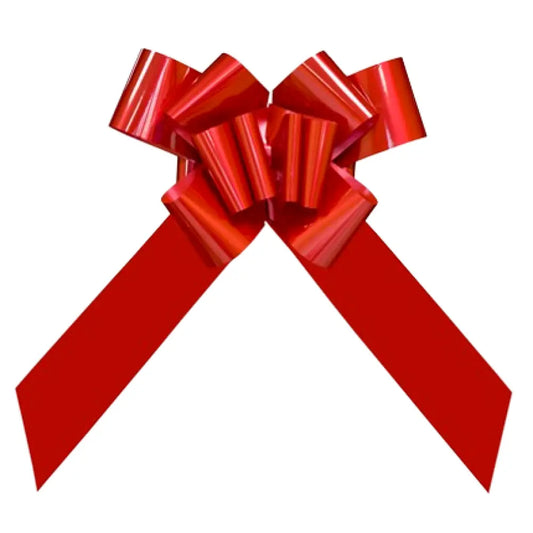 Nœud à Tirer Géant - Diamètre 35cm environ - Rouge Métallisé