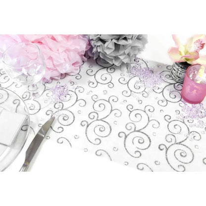 Chemin de Table 5m - Organza Marbre Argent