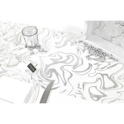 Chemin de Table 5m - Organza Marbre Argent