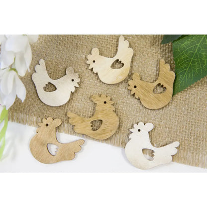 6 Décos à parsemer "Poules de Pâques"