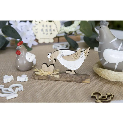 Déco de table "Poule de Pâques" 11x8x2cm