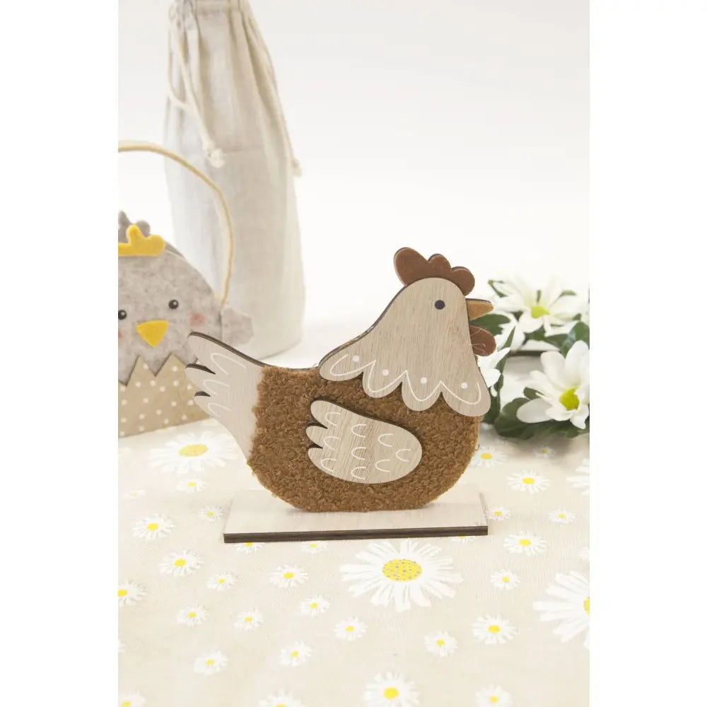 Déco de table "Poule de Pâques" 13,5x14cm