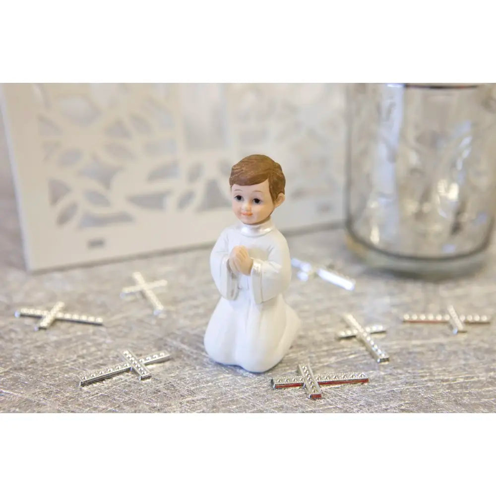 Sujet de décoration "communiant agenouillé" - Hauteur : 5,5 cm