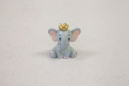 RESINE ELEPHANT AVEC COURONNE DOREE (x 3)