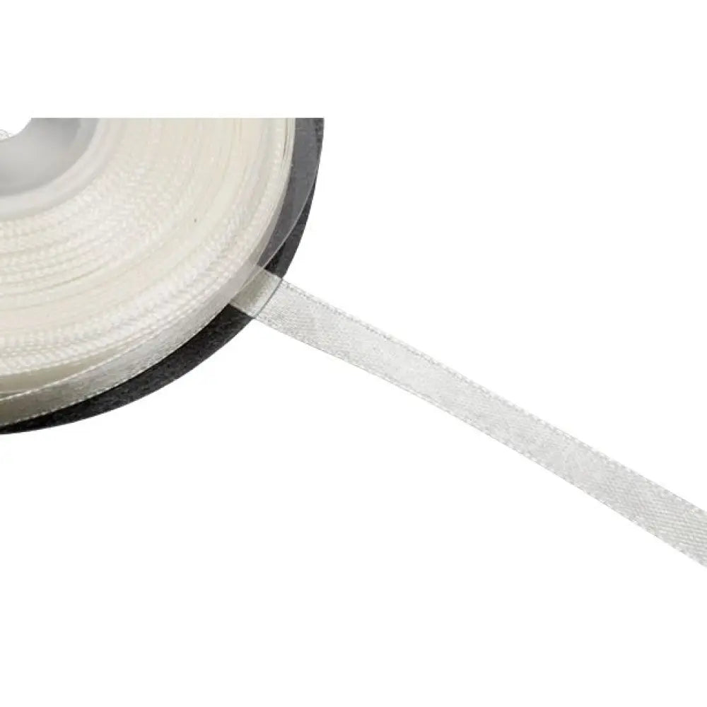 Ruban satin blanc - 25 m x 6 mm