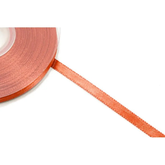 Ruban satin corail - 25 m x 6 mm