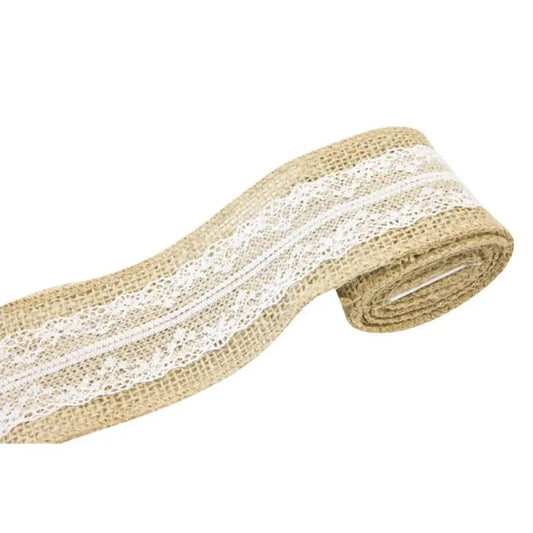 Ruban en Jute et Dentelle - 2m