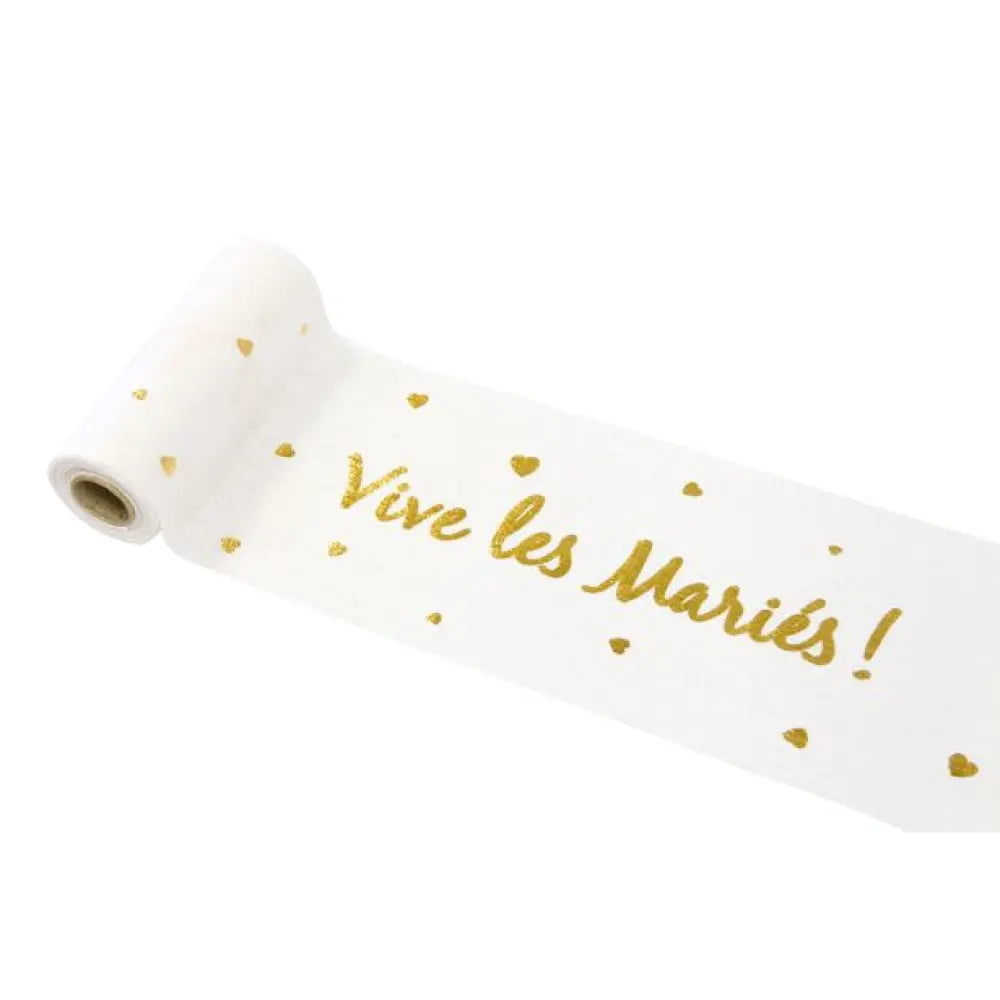 Sur Chemin de Table "Vive les Mariés" - Or