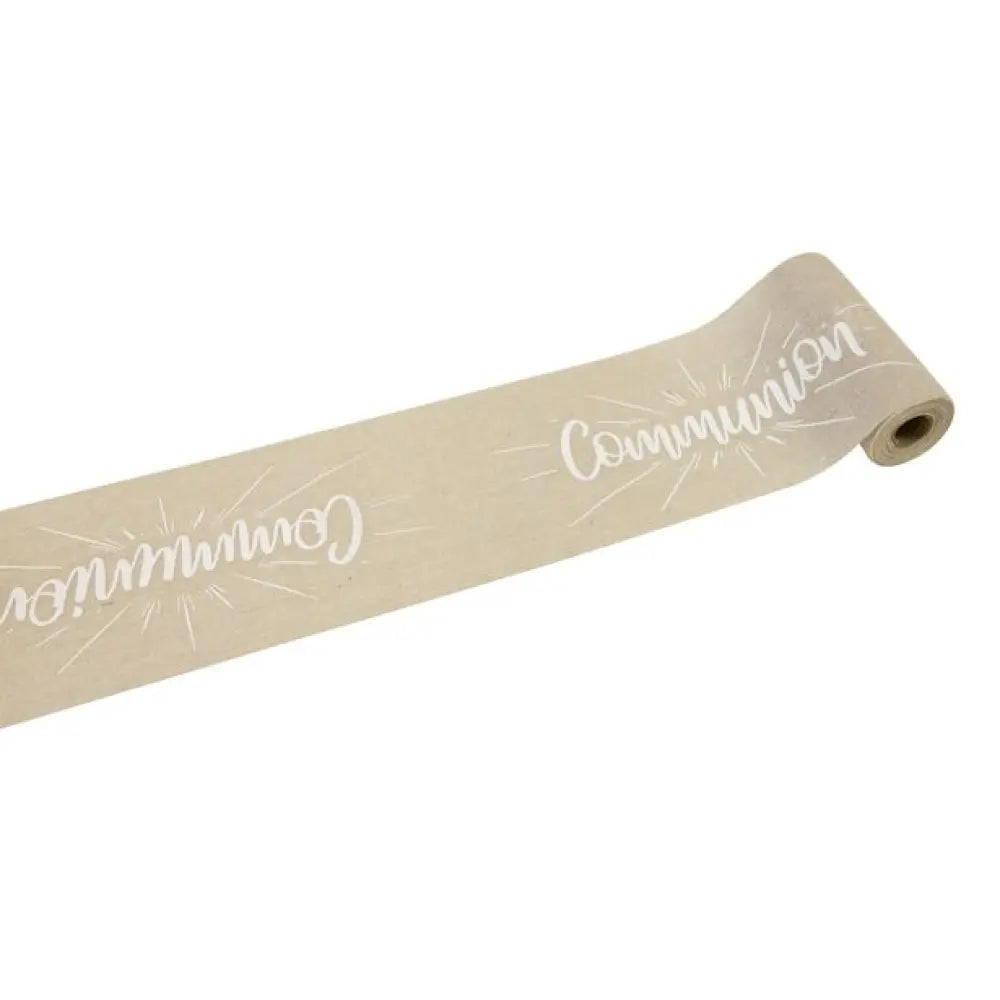Sur-chemin de table en toile "Communion" impression blanche - 14 cm x 4 m