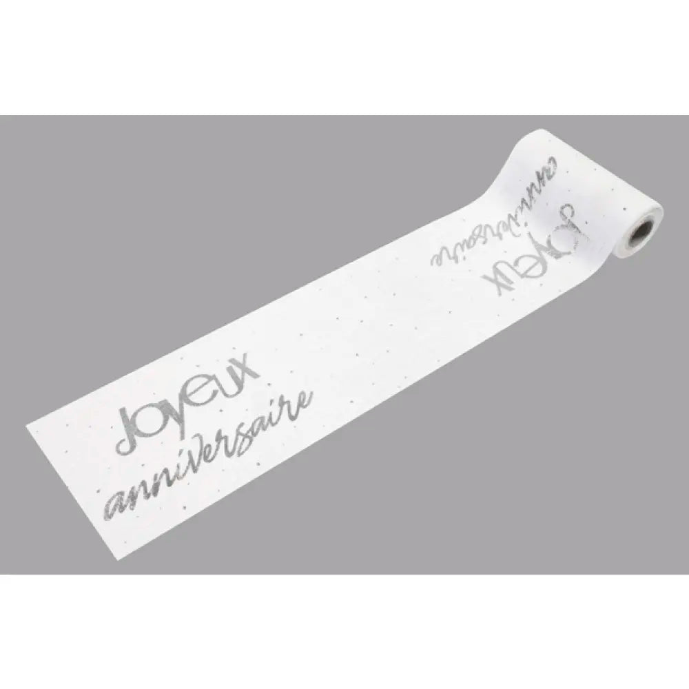 Chemin de Table 4m - Joyeux Anniversaire Argent