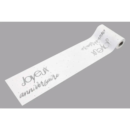 Chemin de Table 4m - Joyeux Anniversaire Argent