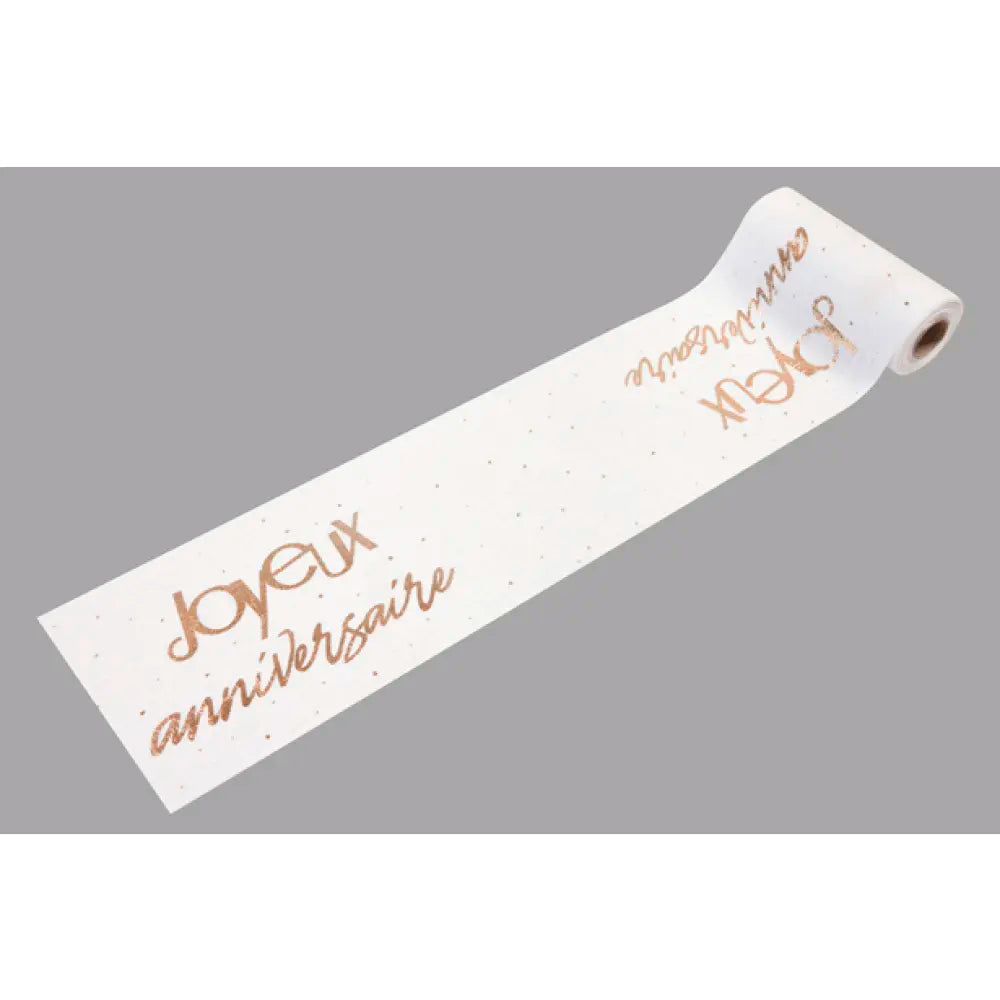 Chemin de Table 4m - Joyeux Anniversaire Rose Gold