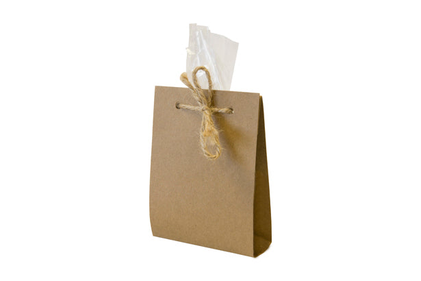 Sachet transparent décor kraft et cordelette (convient pour aliment)