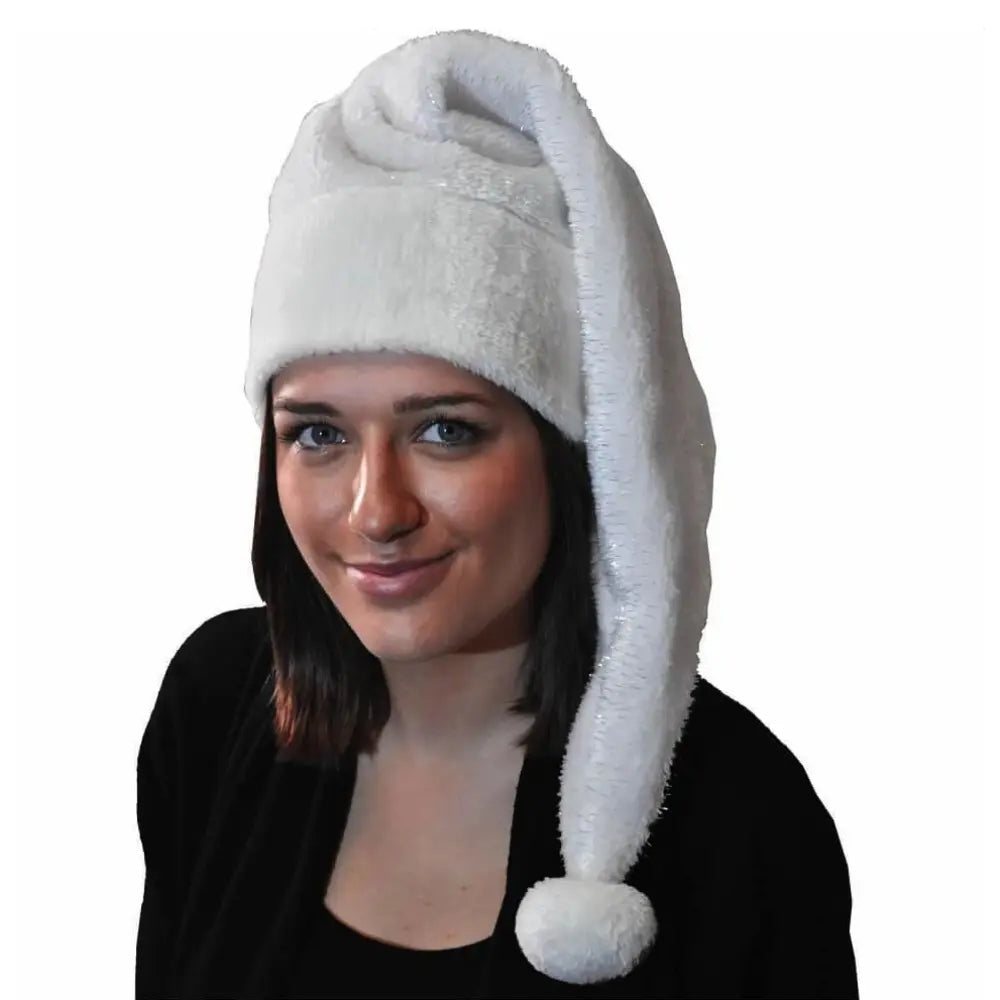 Bonnet de Noël Blanc - Long