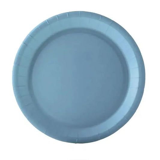 10 Assiettes en Carton D18cm ''Fiesta'' - BLEU PASTEL