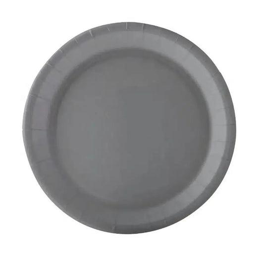 10 Assiettes en Carton D18cm ''Fiesta'' - GRISE