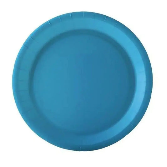 10 Assiettes en Carton D18cm ''Fiesta'' - TURQUOISE
