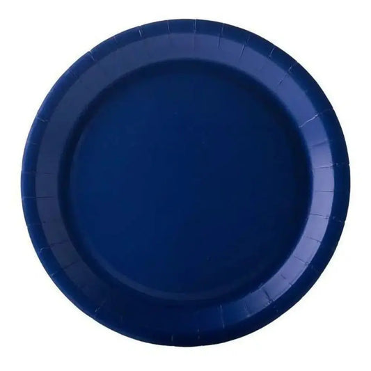 10 Assiettes en Carton D22cm ''Fiesta'' - BLEU MARINE