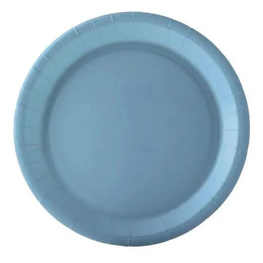 10 Assiettes en Carton D18cm ''Fiesta'' - BLEU PASTEL