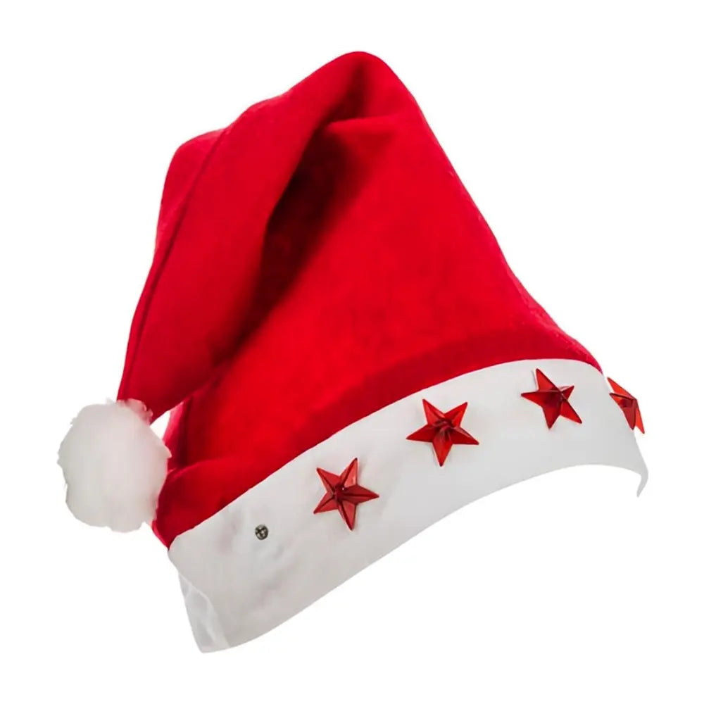 Bonnet de Noël Rouge avec Étoiles lumineuses