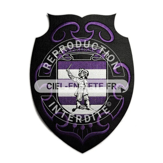 Ecusson Brodé Feutrine "JBRayé VIOLET" (Géant - XL - 24x32 cm)