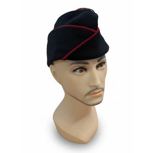 Calot Noir - Liseré Rouge - Soufflet Ecossais -  Taille 56