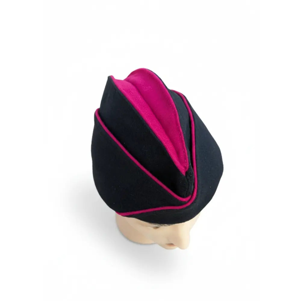 Calot Noir - Liseré Fushia - Soufflet Fushia - Taille 57