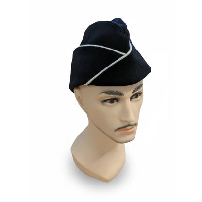 Calot Noir - Liseré Blanc - Soufflet Bleu Marine - Taille 58