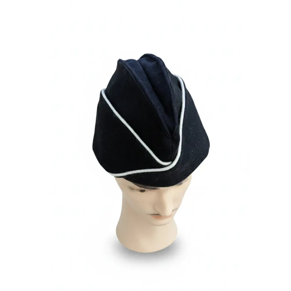 Calot Noir - Liseré Blanc - Soufflet Bleu Marine - Taille 58